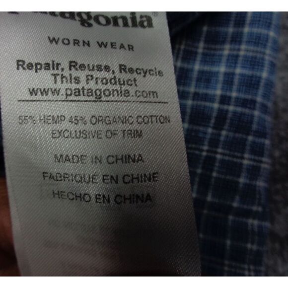 Patagonia Back Step Shirt Men 2XL Hemp Organic Cotton Short Sleeve Button Up - Picture 7 of 11